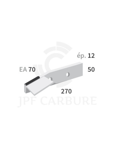 Couteau 2 trous avec plaquettes carbure pour épandeur.
