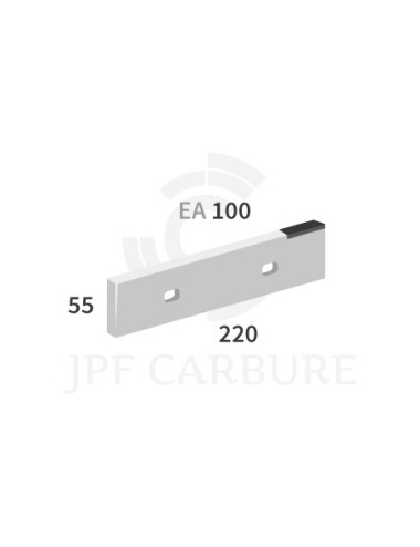 Couteau droite, 2 trous avec plaquettes carbure pour épandeur.