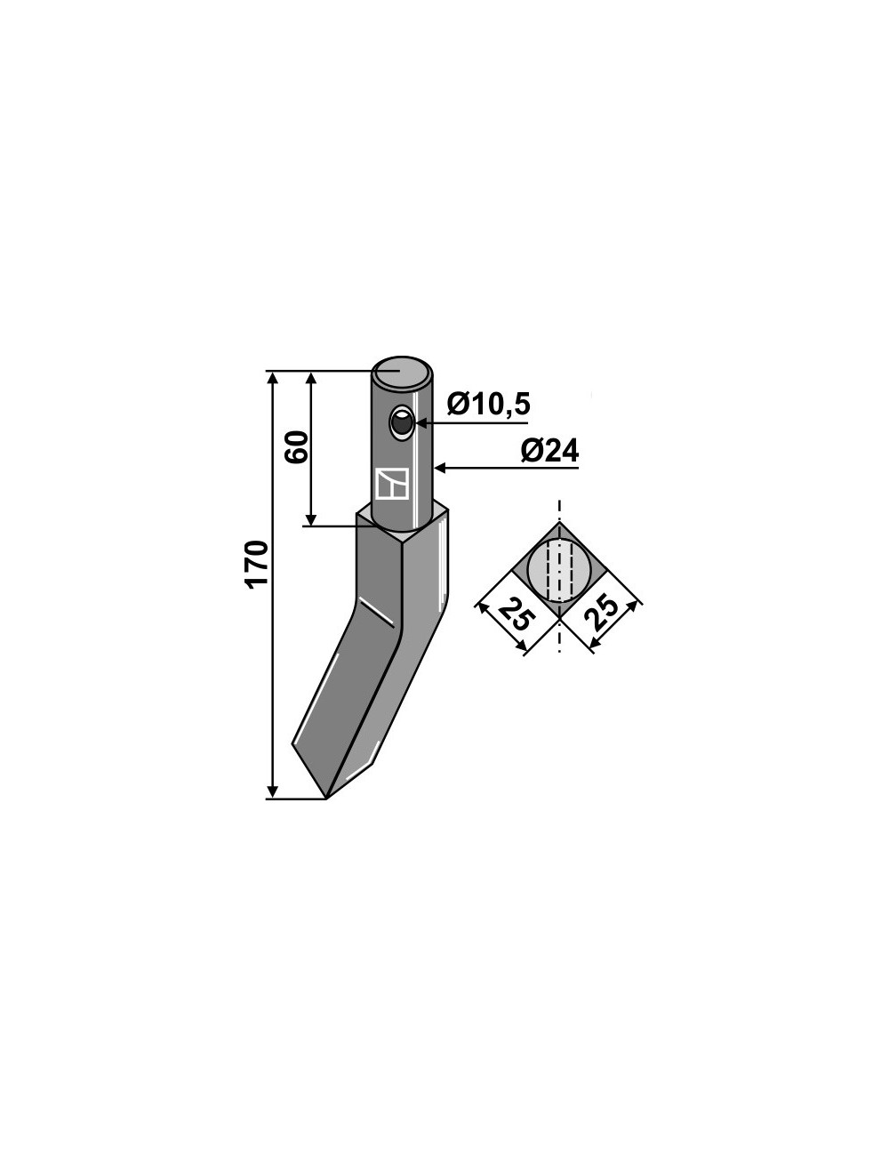 Dent rotative, modèle gauche