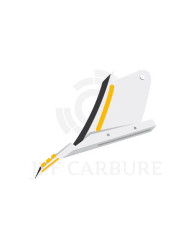 Pointe et versoir gauche avec plaquettes carbure, rechargement.