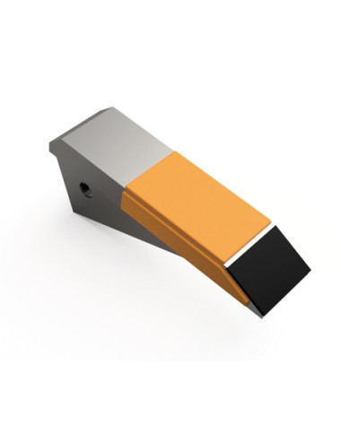 Sabot de décompacteur avec plaquettes carbure et rechargement, écartement 43 mm.