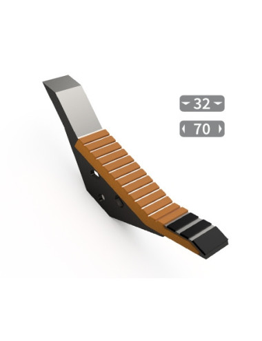Sabot de décompacteur avec plaquettes carbure, plaquettes arrière et rechargement, écartement 32 mm.