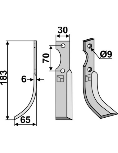 Couteau, modèle gauche