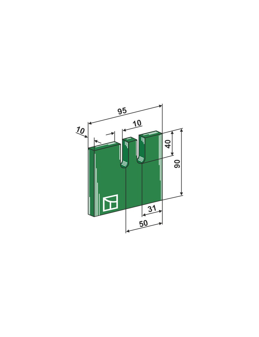 Racloir plastique Greenflex pour rouleaux packer