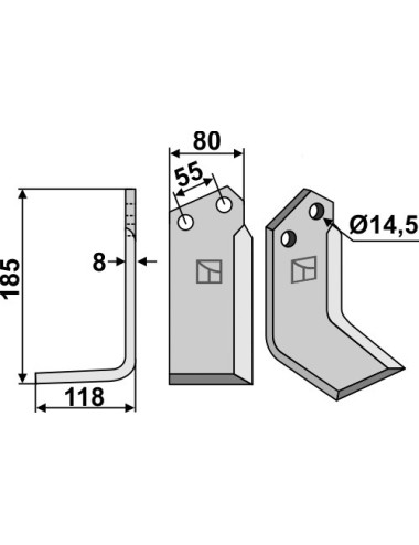 Couteau, modèle gauche