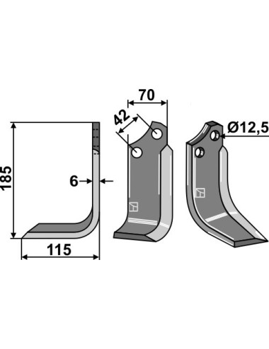 Couteau, modèle gauche