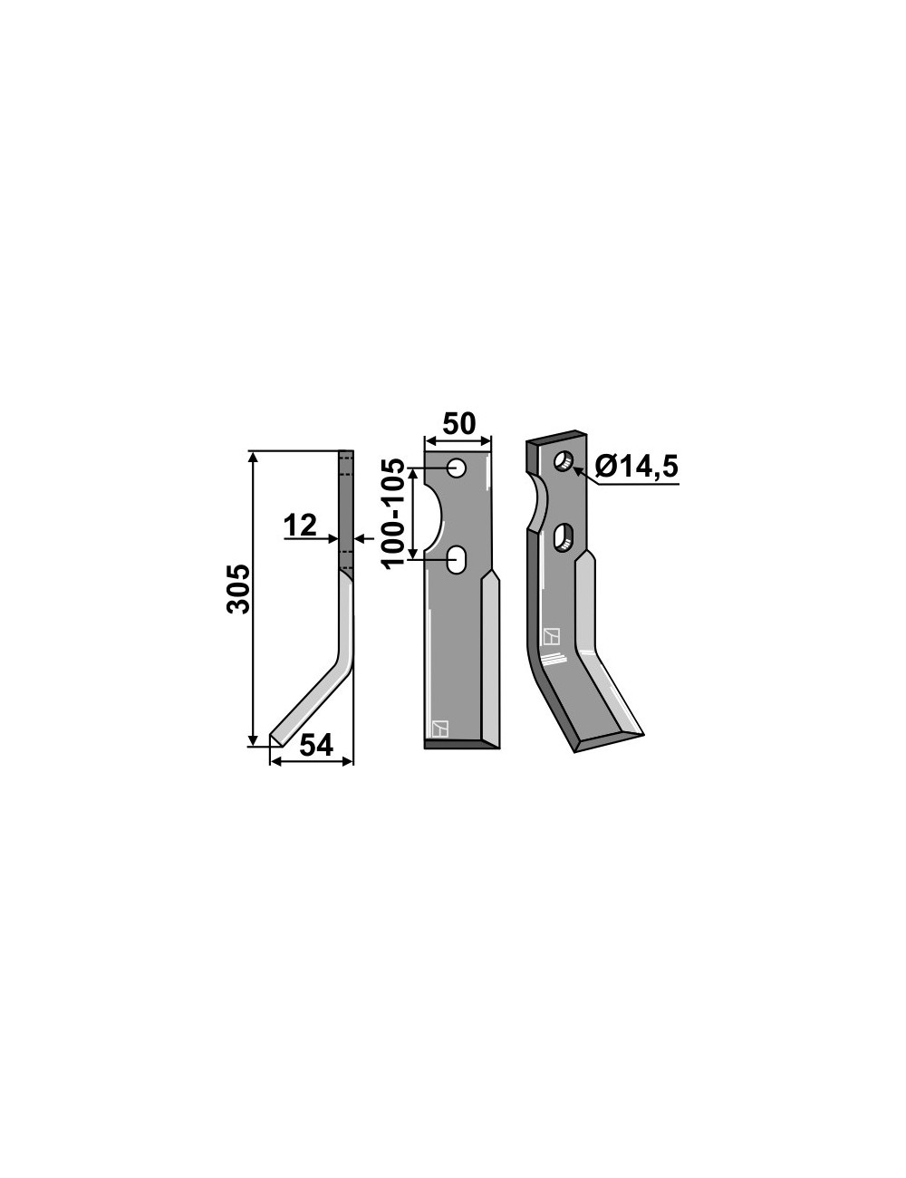 Dent rotative, modèle gauche