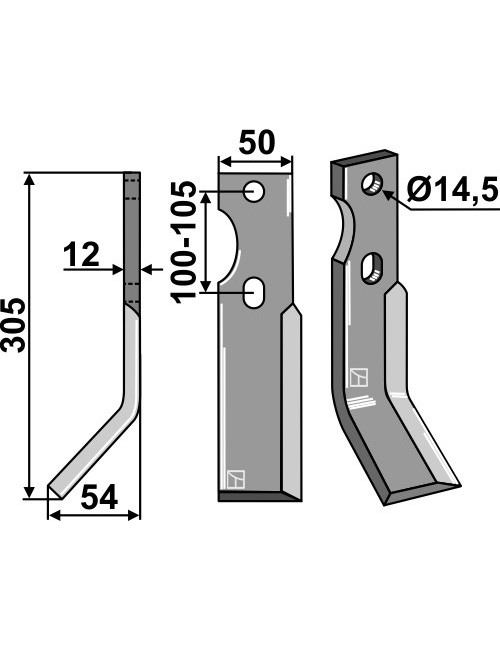 Dent rotative, modèle gauche