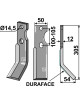 Dent rotative DURAFACE, modèle droit