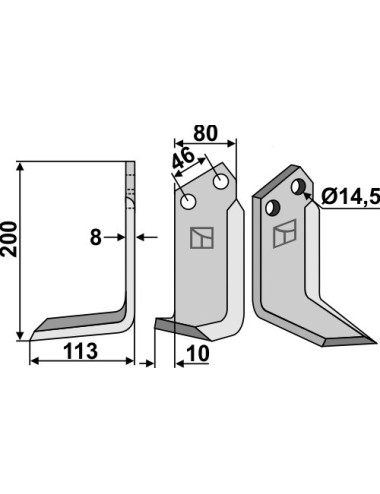 Couteau, modèle gauche