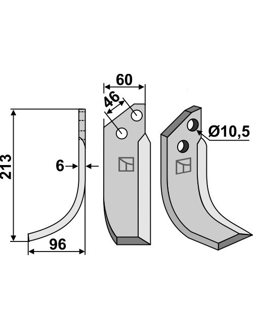 Couteau, modèle gauche