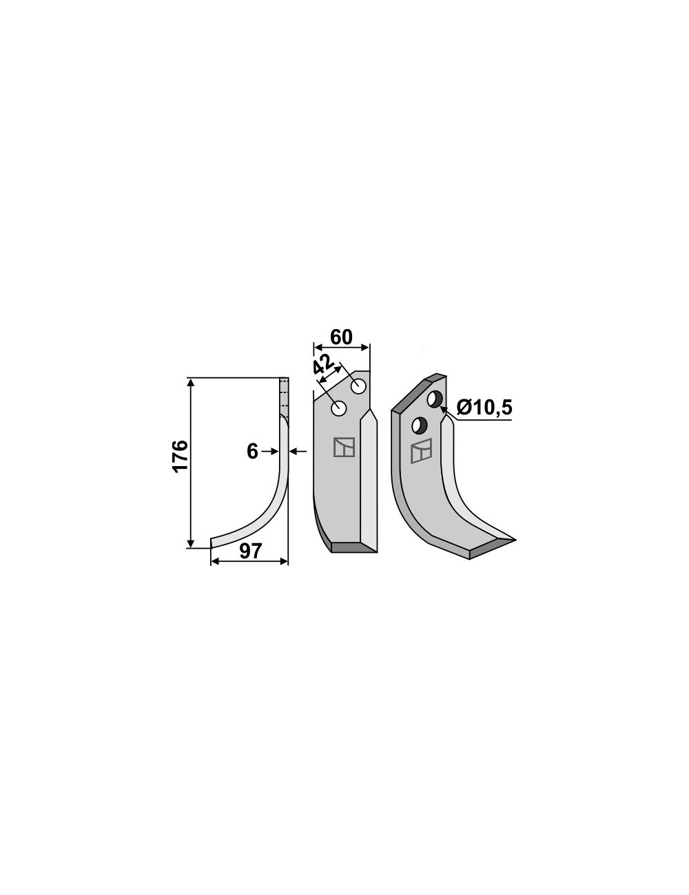 Couteau, modèle gauche