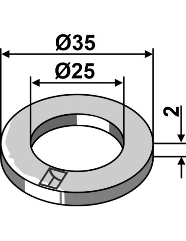 Rondelle Ø35xØ25x2