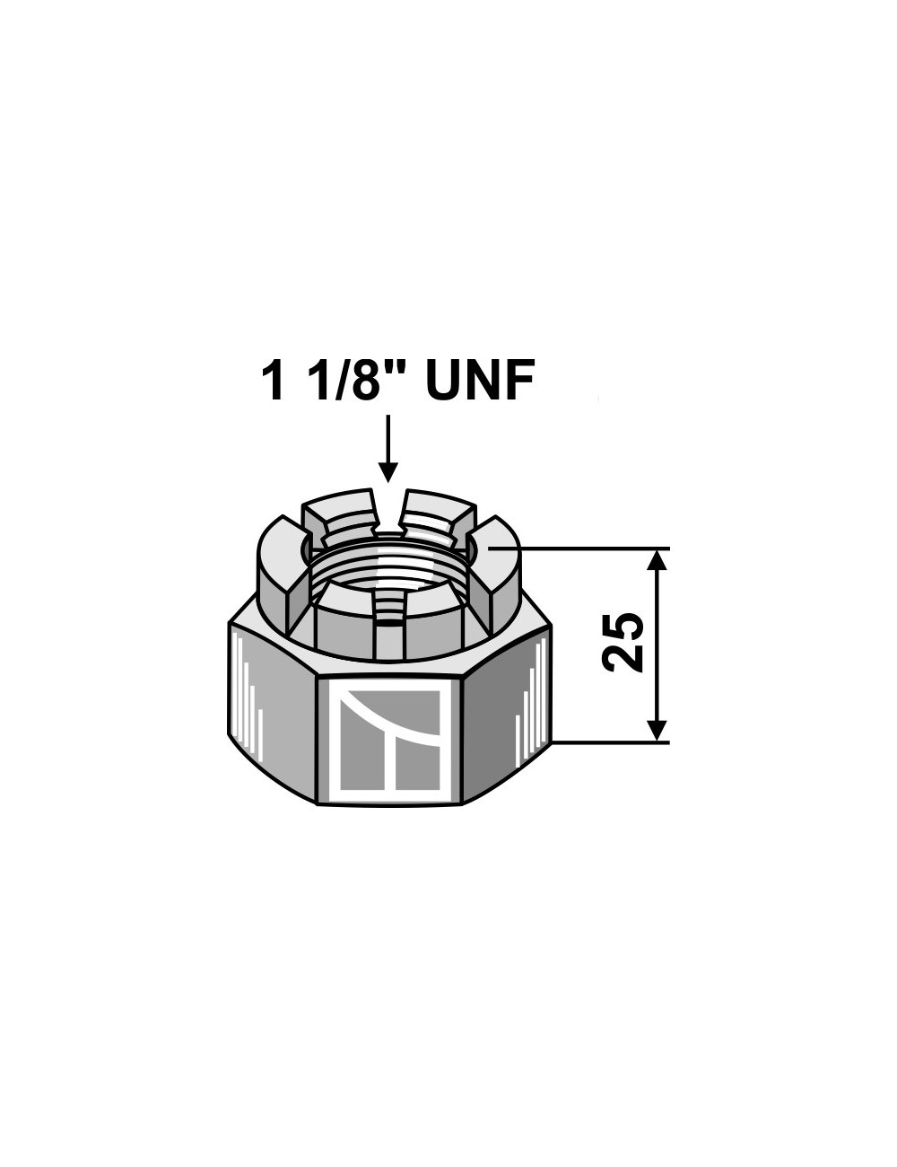 Écrou à créneaux dégages 1 1/8''UNF