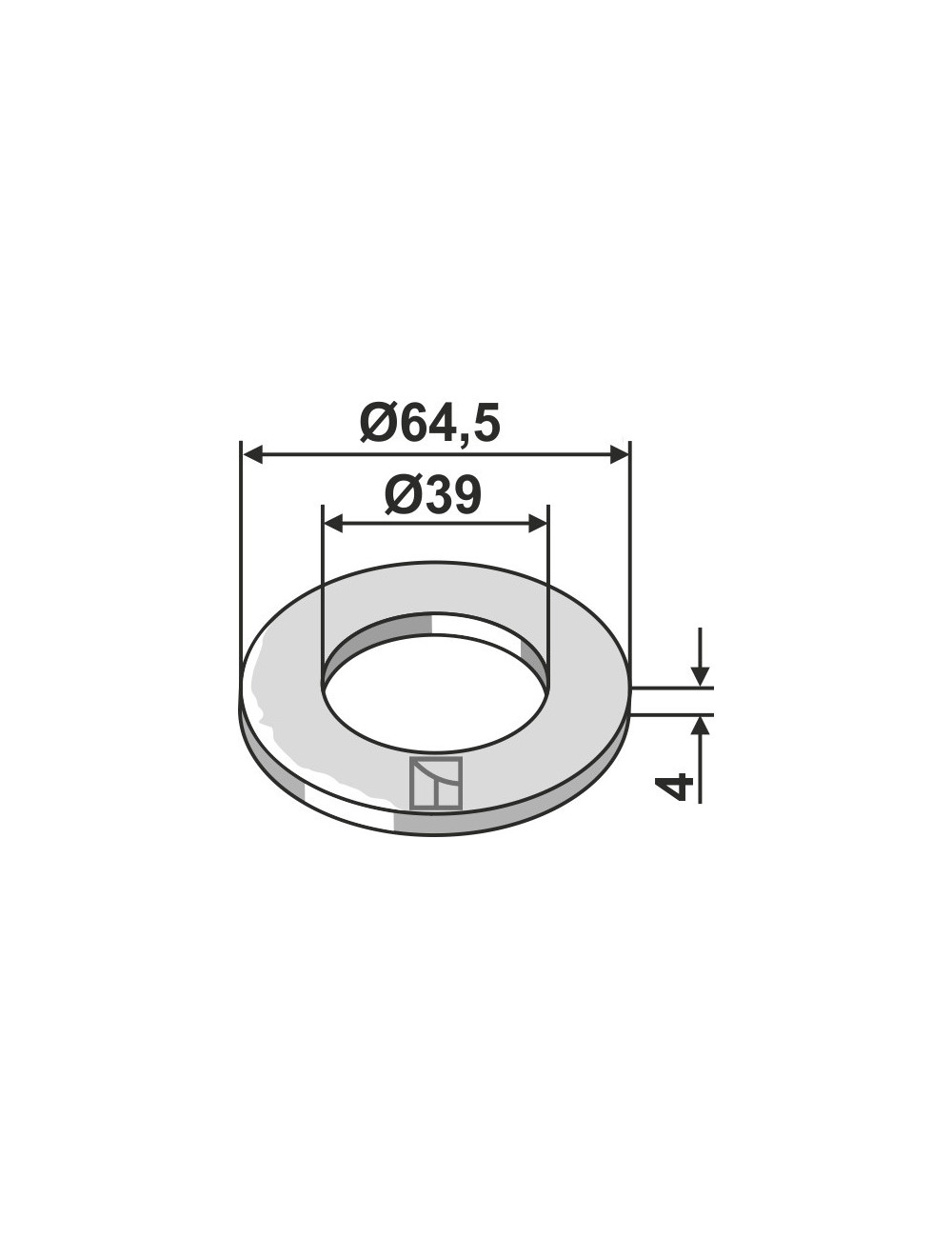 Rondelle Ø64,5x4xØ39