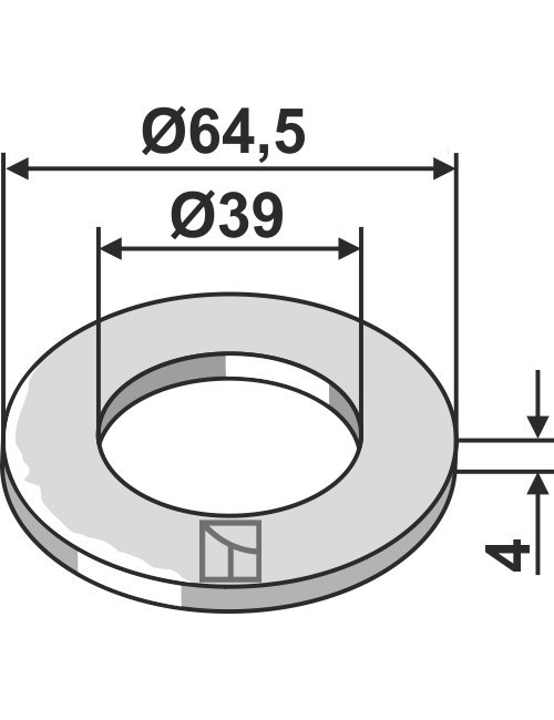 Rondelle Ø64,5x4xØ39