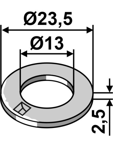 Rondelle Ø23,5x2,5xØ13