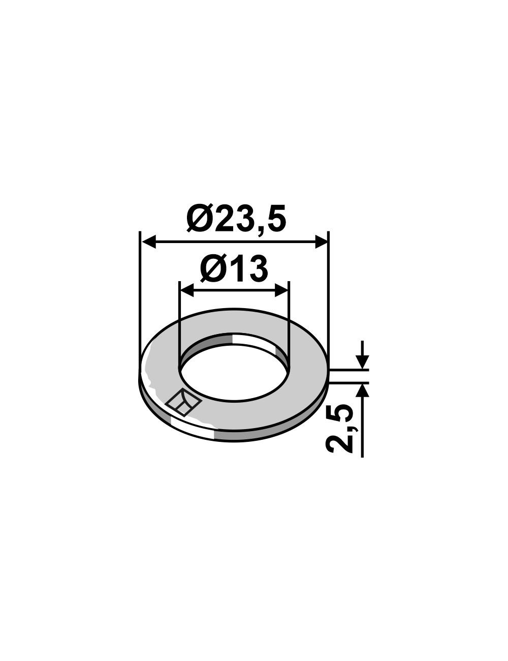 Rondelle Ø23,5x2,5xØ13