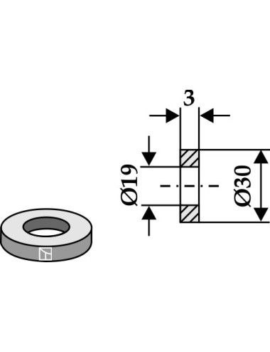 Rondelle Ø30x3xØ19