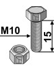 Boulon avec écrou à freinage interne - M10x1,5 - 10.9