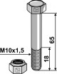 Boulon avec écrou à freinage interne - M10 - 10.9