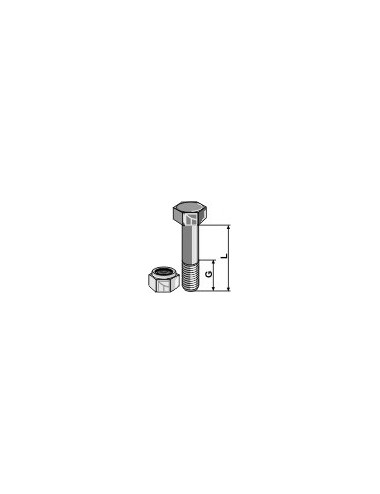 Boulon avec écrou à freinage interne - M10x1,5 - 10.9