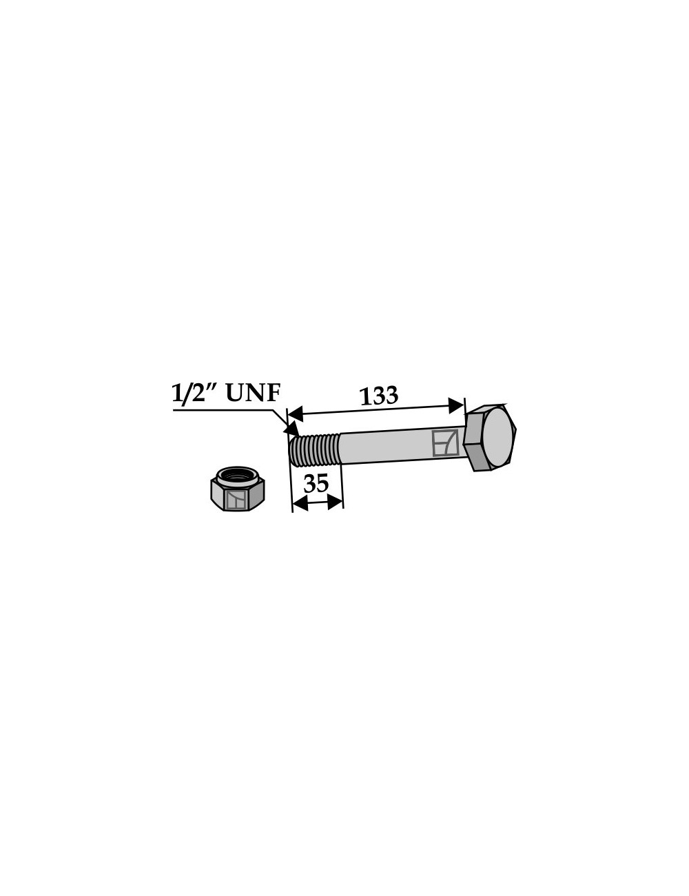 Boulon avec écrou à freinage interne - 1/2''UNF