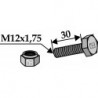 Boulon avec écrou à freinage interne - M12x1,75 - 8.8