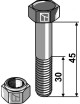 Boulon avec écrou à freinage interne - M12x1,75 - 10.9