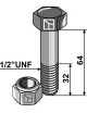 Boulon avec écrou à freinage interne - 1/2''UNF