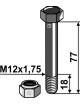 Boulon avec écrou à freinage interne - M12x1,75 - 10.9