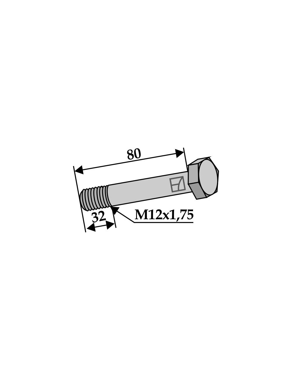 Boulon avec écrou à freinage interne - M12x1,75 - 10.9