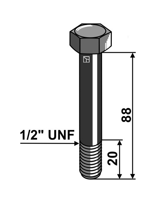 Boulon à tête hexagonale 1/2