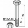 Boulon avec écrou à freinage interne - M12x1,75 - 10.9