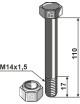 Boulon avec écrou à freinage interne - M14x1,5 - 10.9