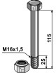 Boulon avec écrou à freinage interne - M16x1,5 - 8.8