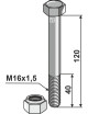 Boulon avec écrou à freinage interne - M16x1,5 - 10.9