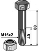 Boulon avec écrou à freinage interne - M16 x 2 - 10.9