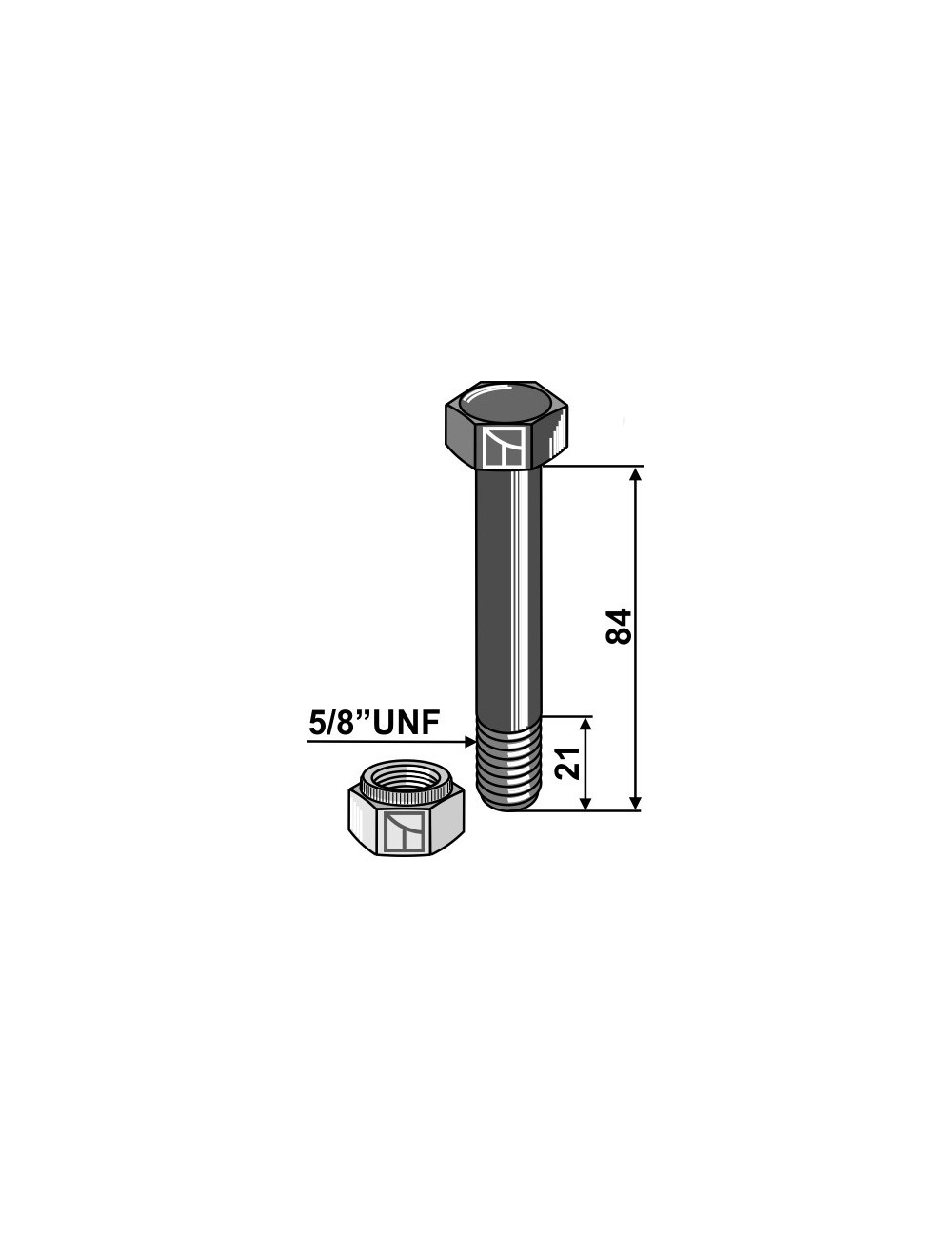 Boulon avec écrou à freinage interne - 5/8''UNF