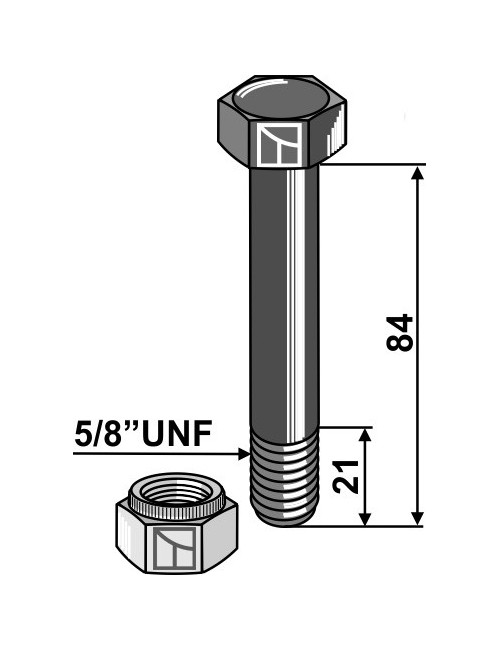 Boulon avec écrou à freinage interne - 5/8''UNF