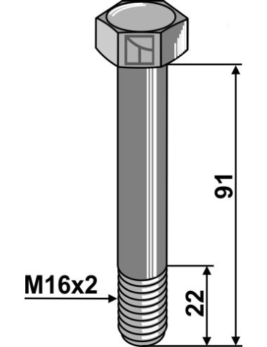 Boulon - M16 x 2 - 10.9