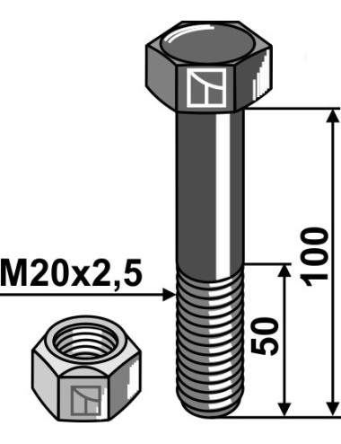 Boulon avec écrou à...