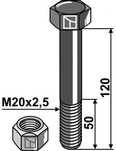 Boulon avec écrou à...