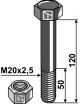 Boulon avec écrou à freinage interne - M20 x 2,5 - 10.9