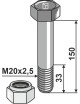 Boulon avec écrou à freinage interne - M20 x 2,5 - 10.9