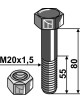 Boulon avec écrou à freinage interne - M20 x 1,5 - 10.9