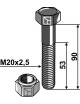 Boulon avec écrou à freinage interne - M20 - 10.9