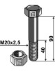 Boulon avec écrou à freinage interne - M20 - 10.9