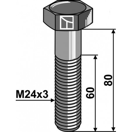 Boulon - M24x3 - 10.9