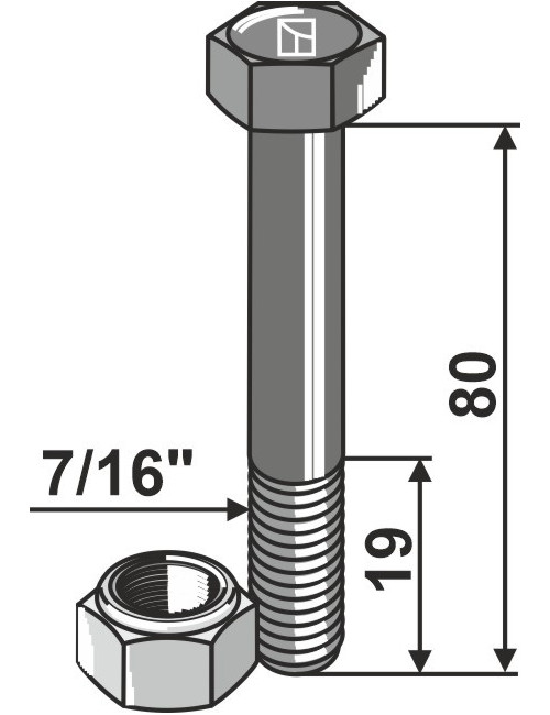 Boulon avec écrou à freinage interne - 7/16''UNF